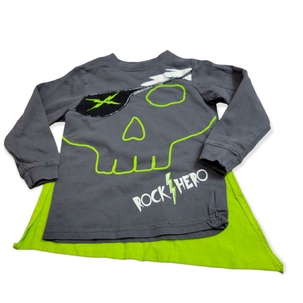 Okie Dokie Rock Hero shirt with cape 4T